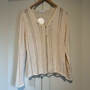 Women’s Avenu Distressed Lightweight Cream Sweater